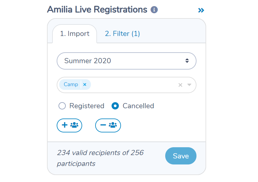 Import cancelled registrations from programs or activities in Amilia using Activity Messenger