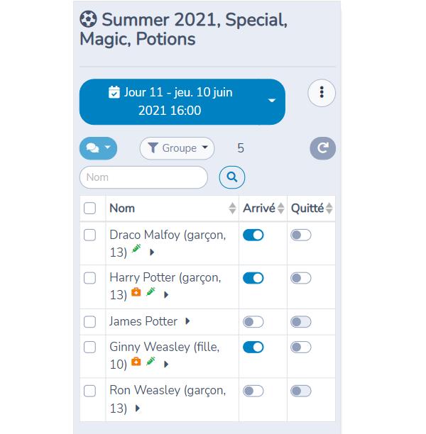 Activity Messenger provides a powerful attendance tracking feature that works with any registration platoform. Log check-ins, check-outs and event log vaccination checks across classes.