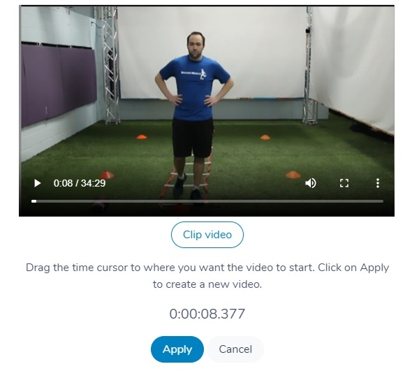 Clipping a video in Activity Messenger